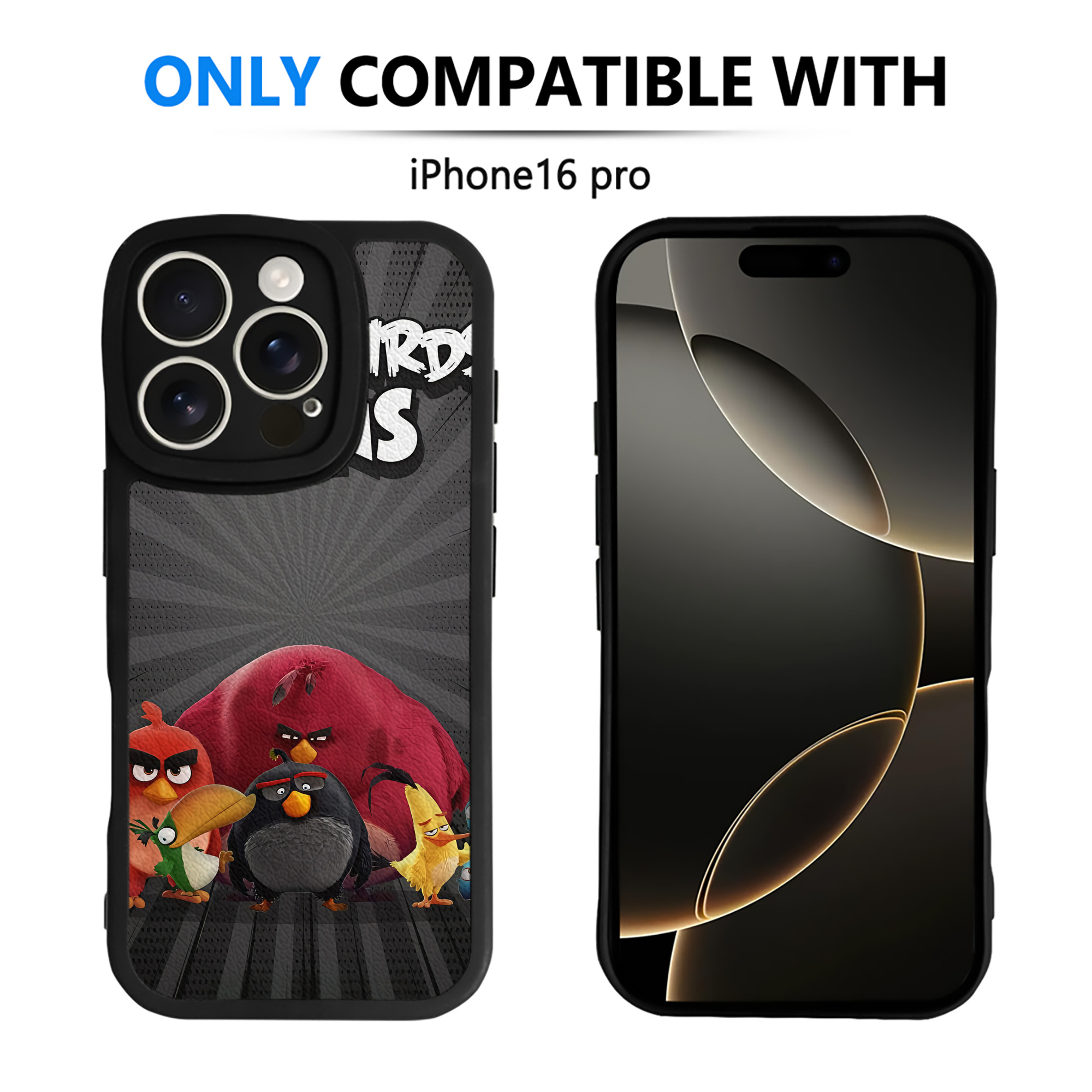 （画像用） Angry Birds アングリーバード 【iPhone 16シリーズ対応】シリコンスマホケース（レザー調） 材質：シリコン